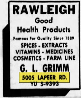 Westgate (Curio Cabinet Gift Shoppe, Westgate Garden Center, Hency Grocery) - Oct 1961 Rawleigh Health Products